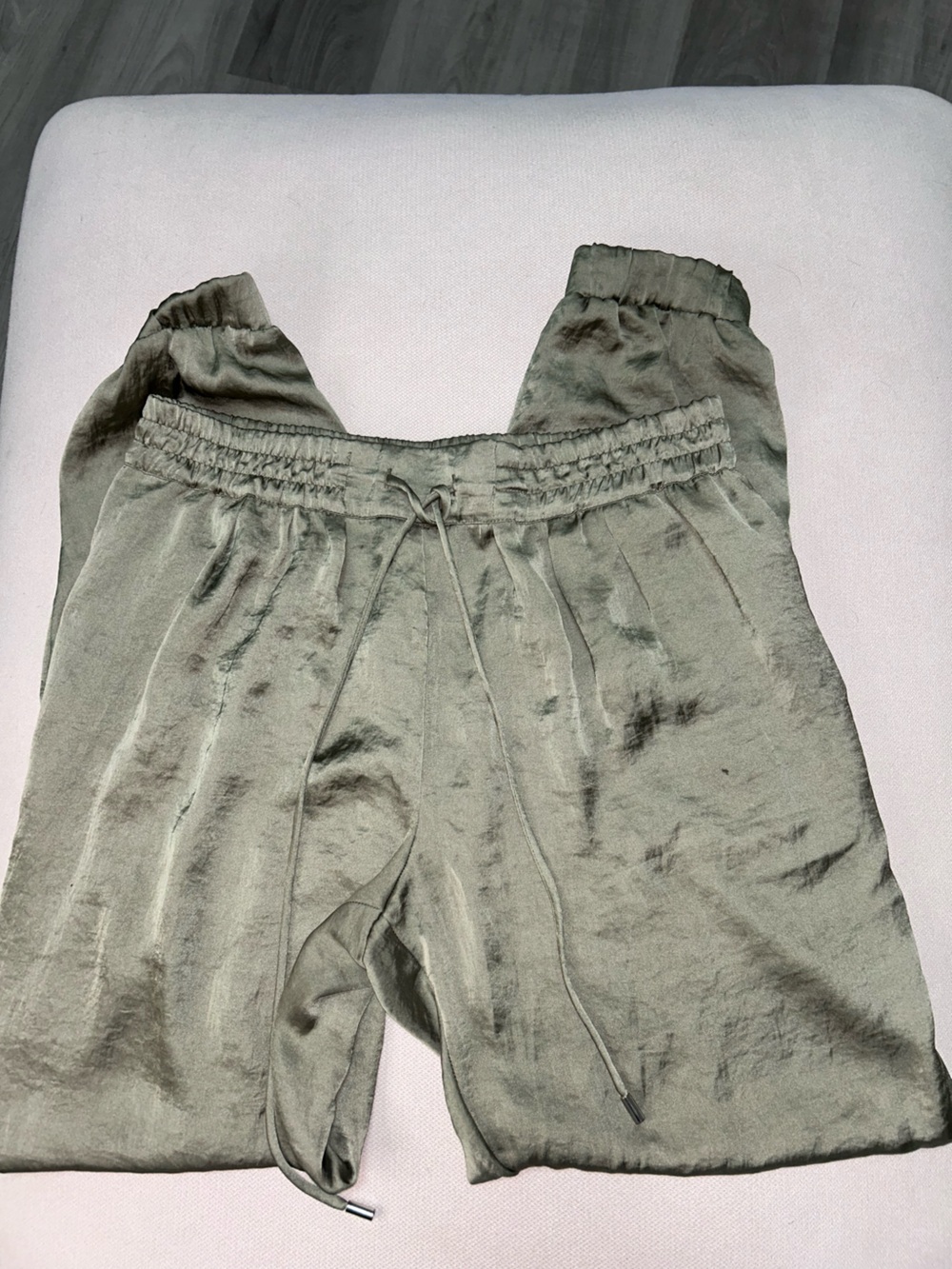 Zara Olive-Tone Drawstring Waist Relaxed Joggers
